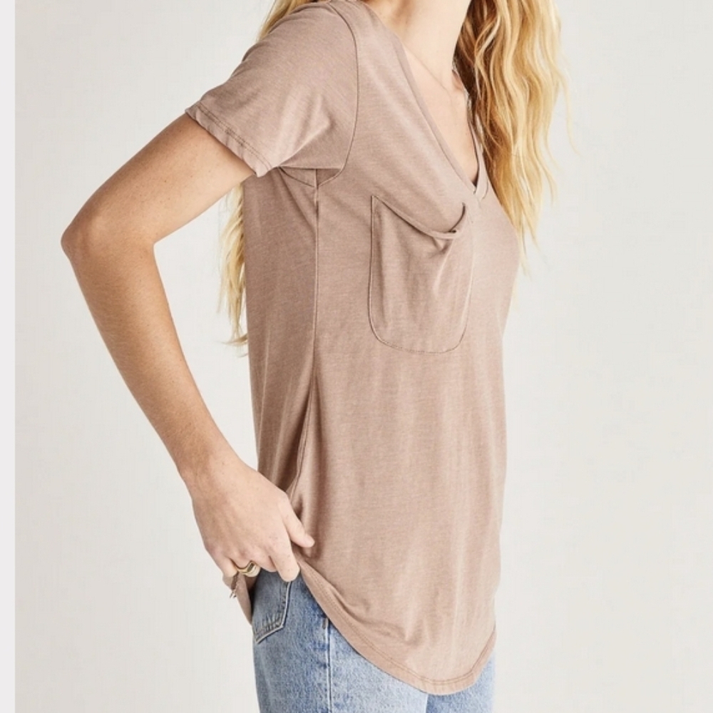 ZSupply Pink Faux Suede Tshirt Top